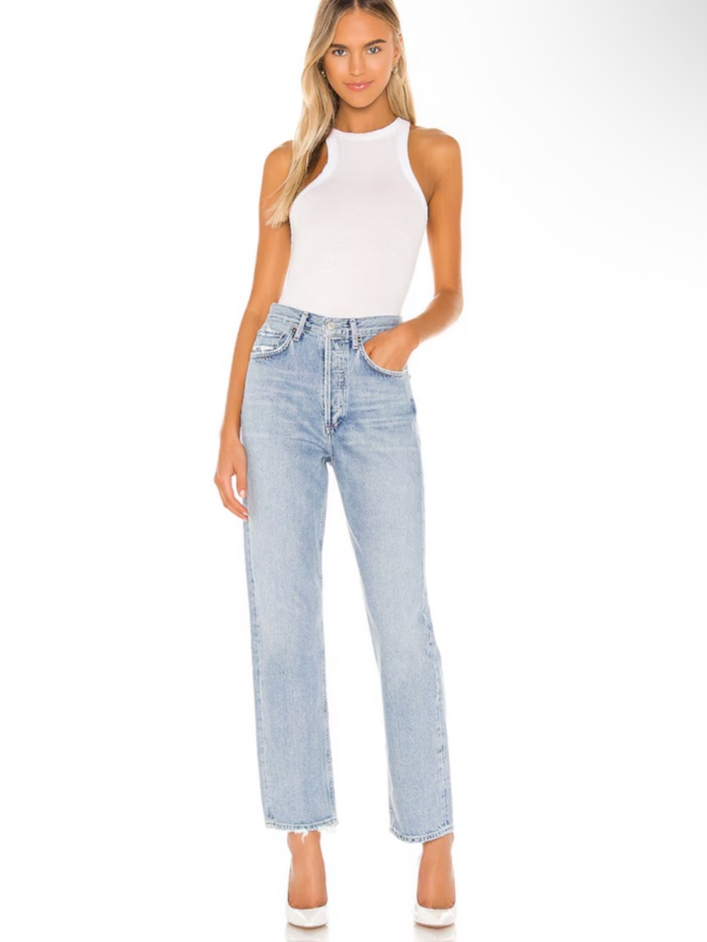 90's Mid Rise Loose Fit Jeans in Snapshot